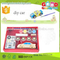Article classique voiture en bois boîte à jouets taille 18 * 18 * 5 cm OEM intelligence voiture bricolage en bois EZ5124